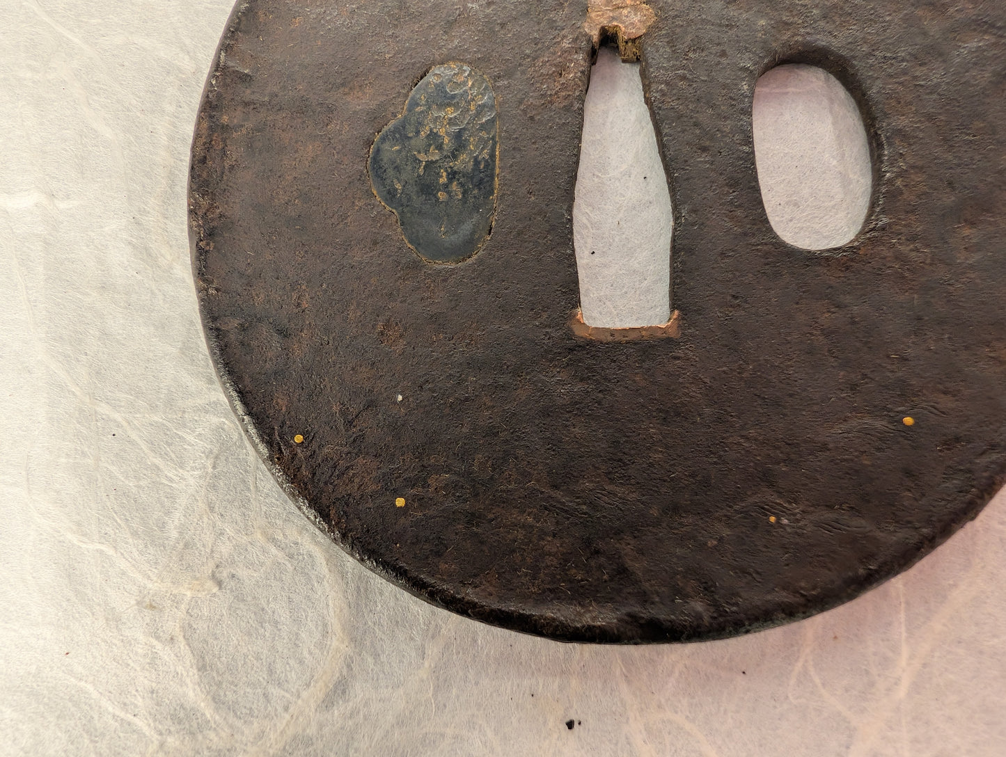 Iron Tsuba with Man Resting By Water - TS-122