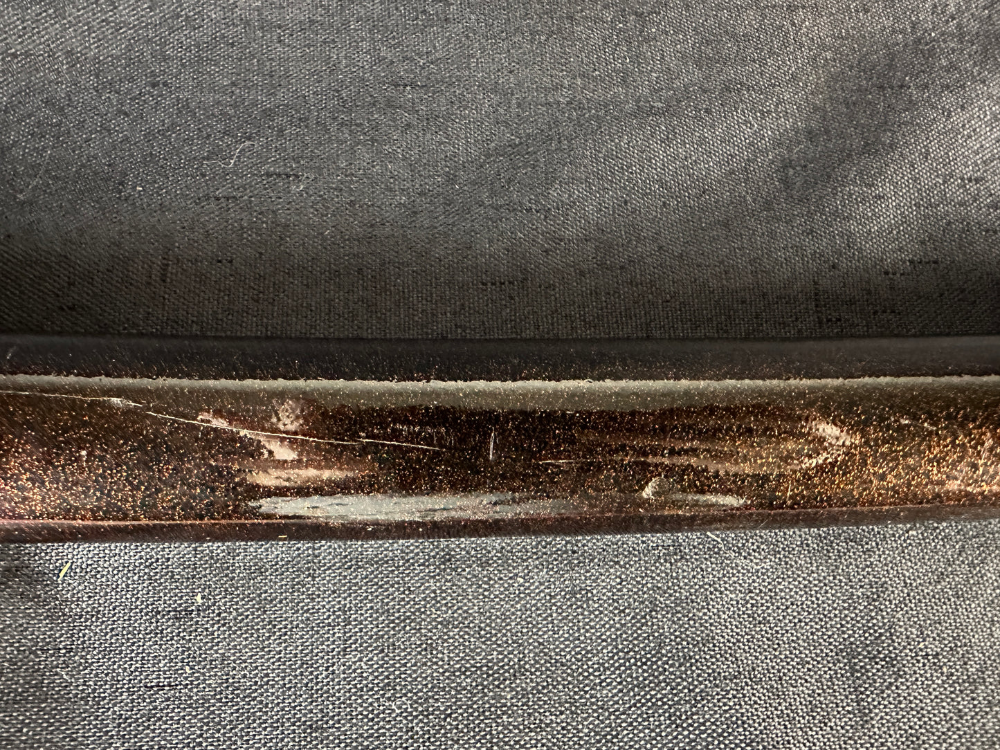 Broken Wakizashi -  Black Lacquer with Gold Highlights and Iron Tsuba – BB-005