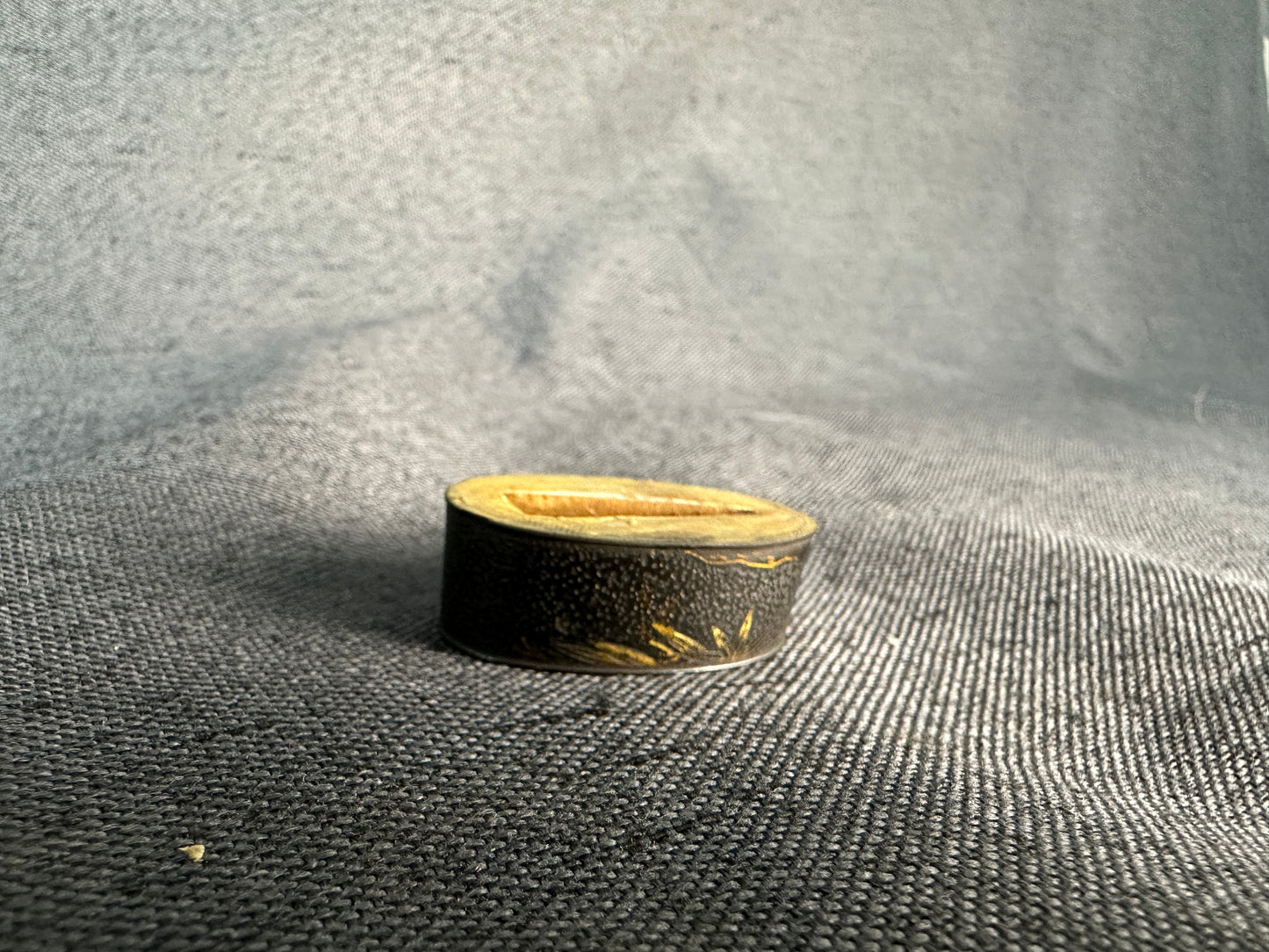 Broken Wakizashi -  Black Lacquer with Gold Highlights and Iron Tsuba – BB-005