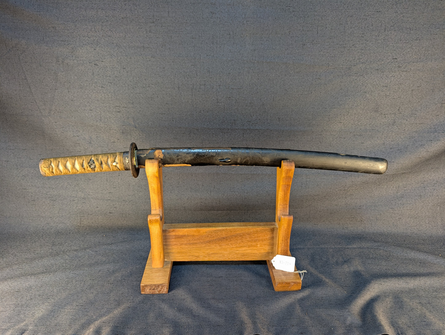 Wakizashi koshirae – Iron sunburst tsuba with Hare of Inaba and Fish Motif – KS-004