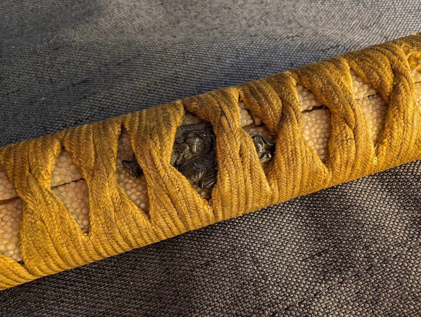 Wakizashi koshirae – Iron sunburst tsuba with Hare of Inaba and Fish Motif – KS-004