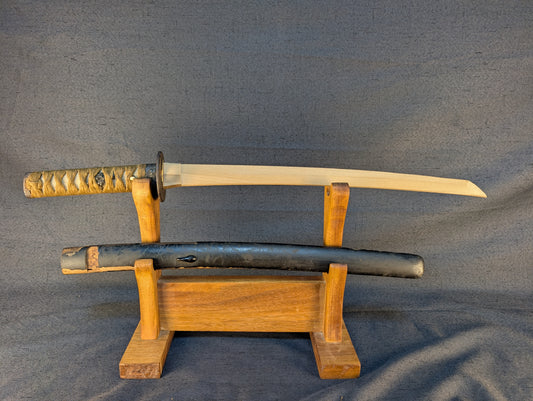 Wakizashi koshirae – Iron sunburst tsuba with Hare of Inaba and Fish Motif – KS-004