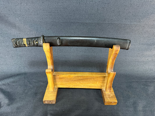 Antique Tanto Koshirae  in Dark Iron with Floral Relief – KS-008