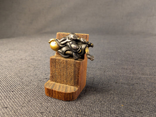 Single Menuki of Seated Figure with Gourd – MS-037