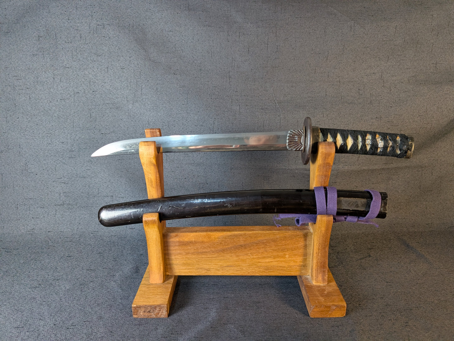 Mumei Shobu Zukuri Wakizashi In Simple Black Koshirae – NT-014