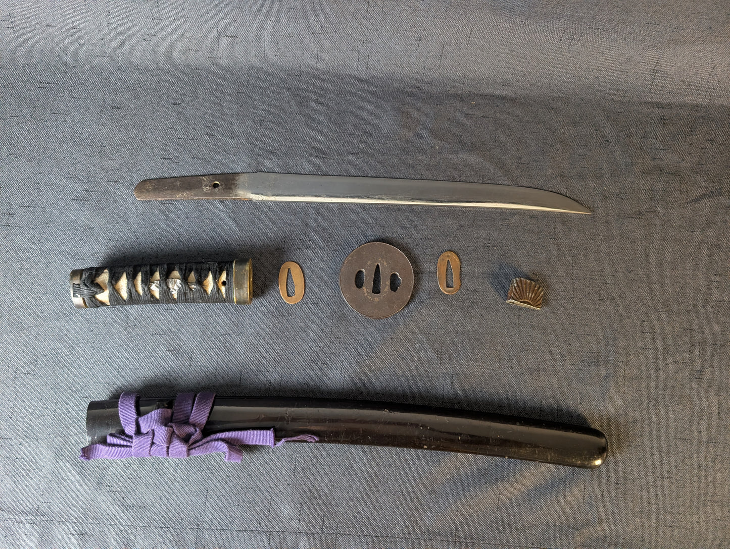 Mumei Shobu Zukuri Wakizashi In Simple Black Koshirae – NT-014