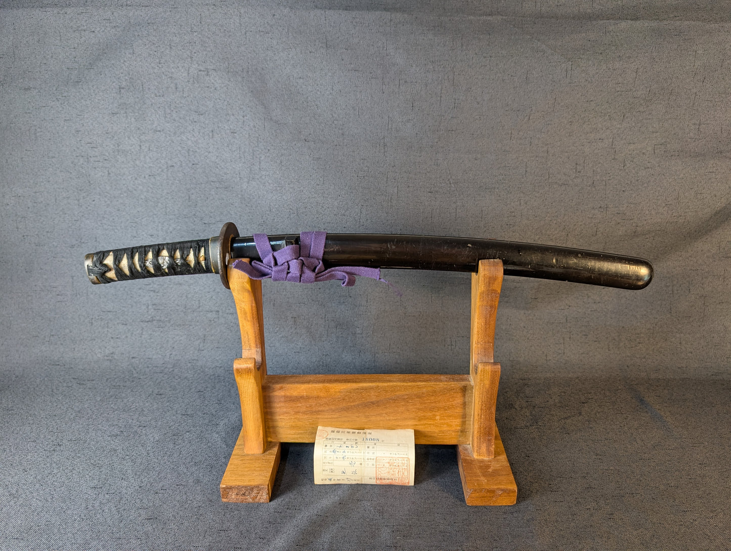 Mumei Shobu Zukuri Wakizashi In Simple Black Koshirae – NT-014