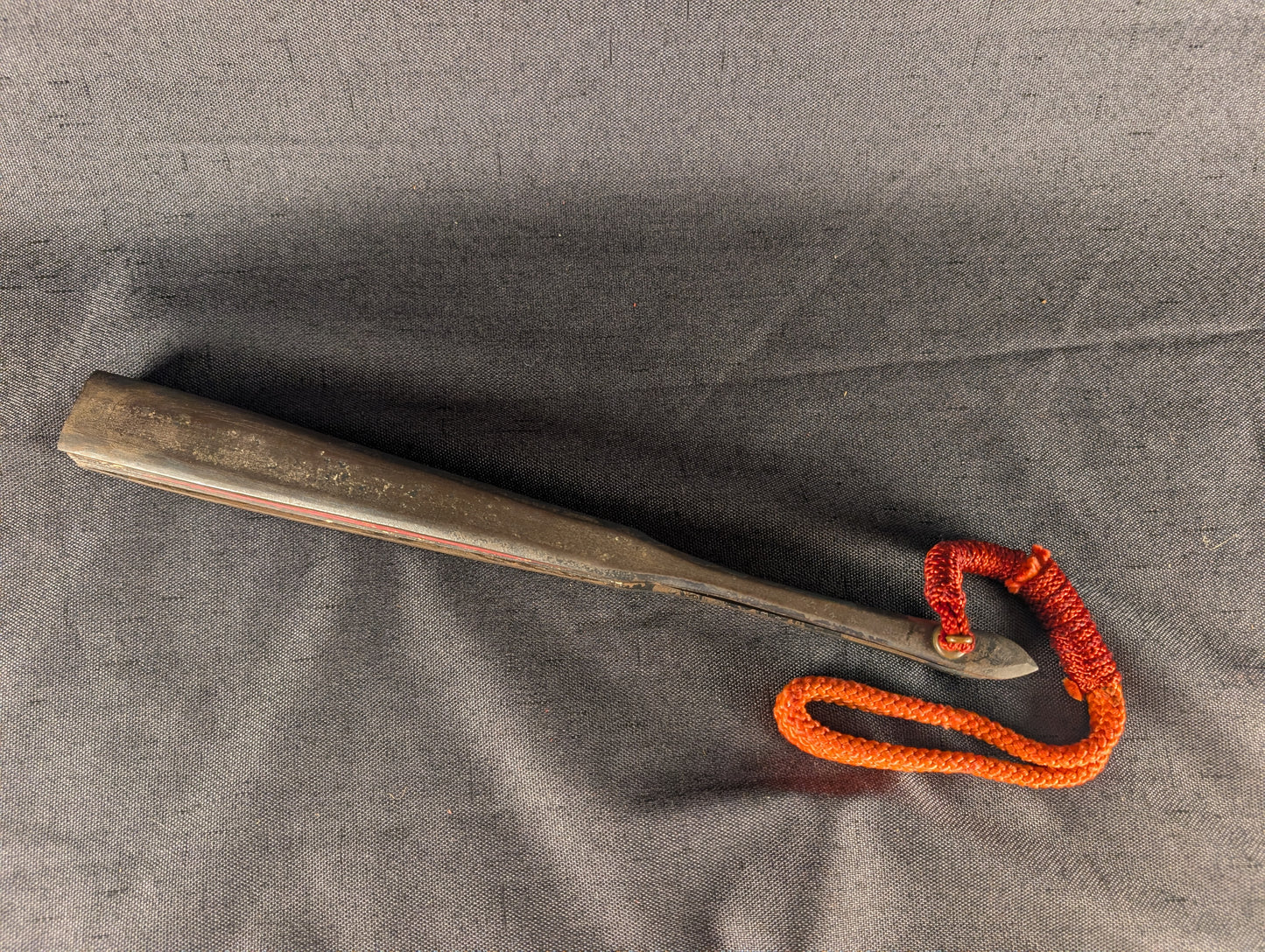 Iron Tessen with Black Lacquer with Red Sun and Gilt Dragon and Tiger - TN-002