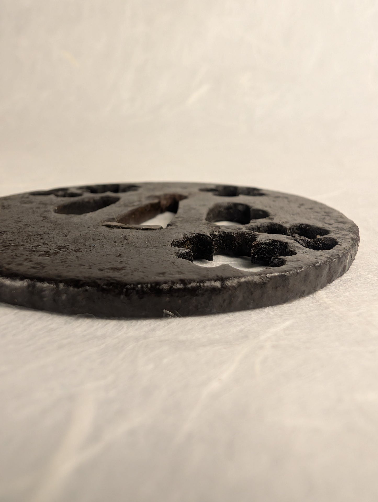 Iron Tsuba with Plum Blossom Sukashi Design – TS-029