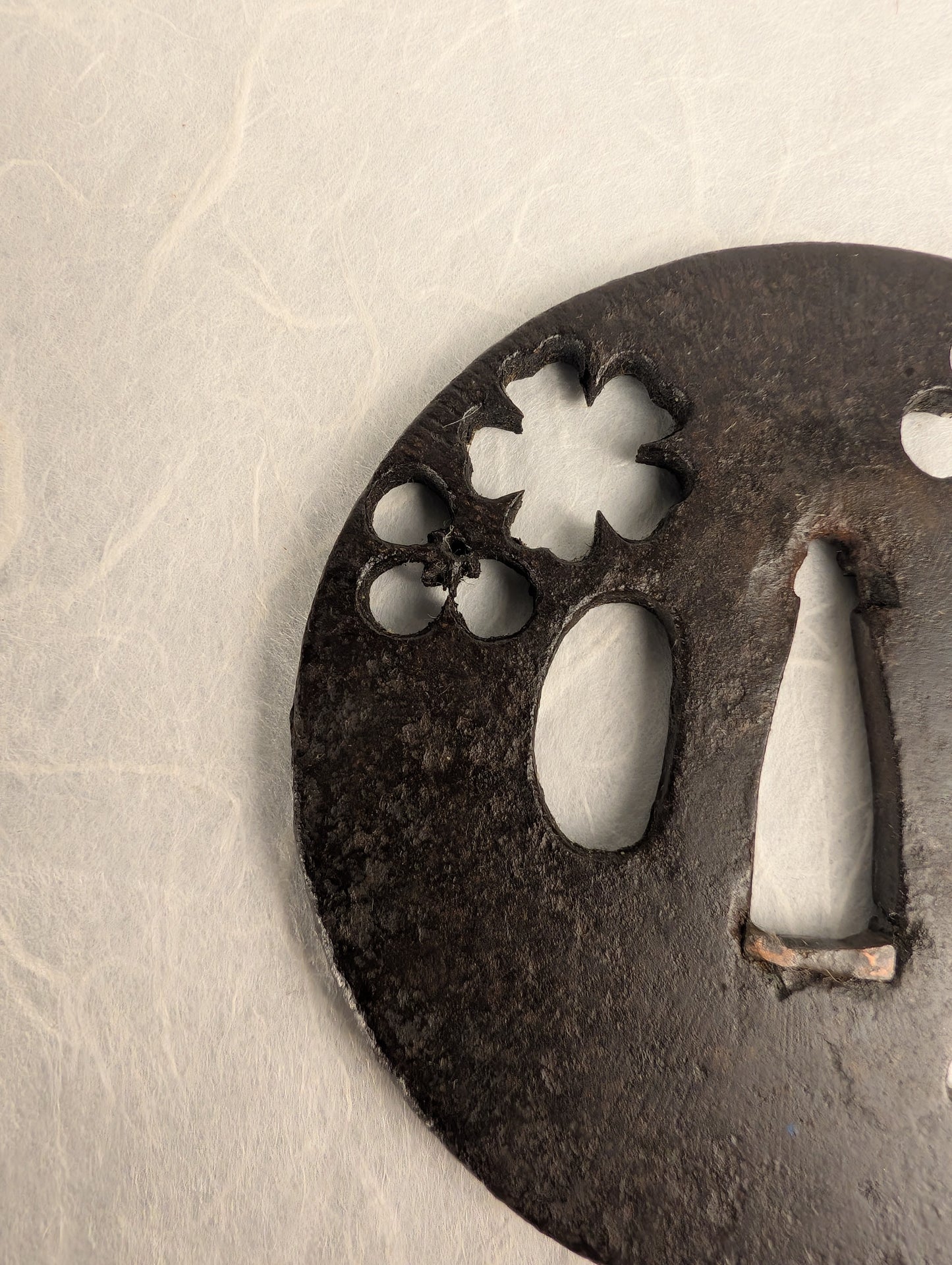 Iron Tsuba with Plum Blossom Sukashi Design – TS-029