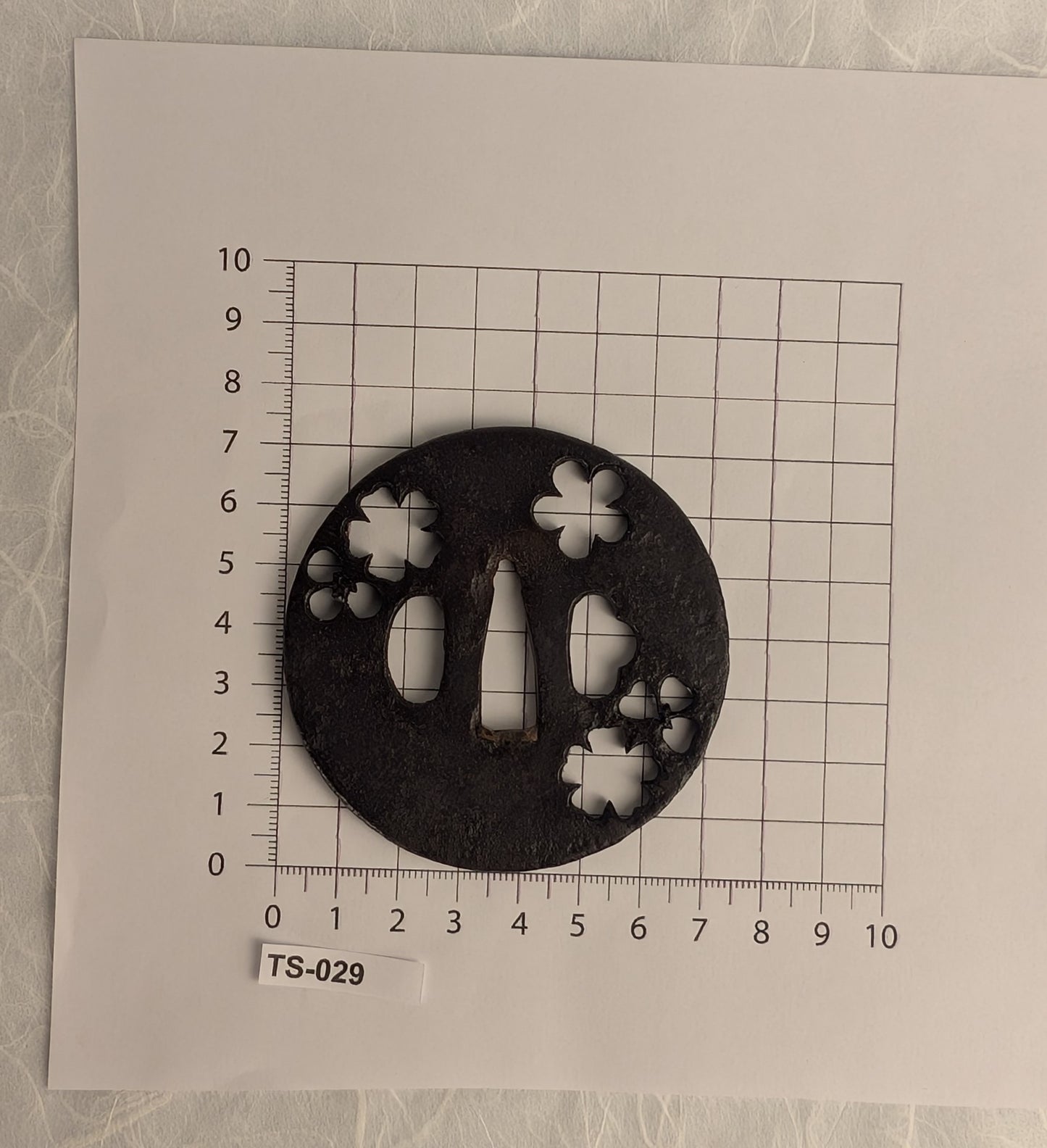 Iron Tsuba with Plum Blossom Sukashi Design – TS-029