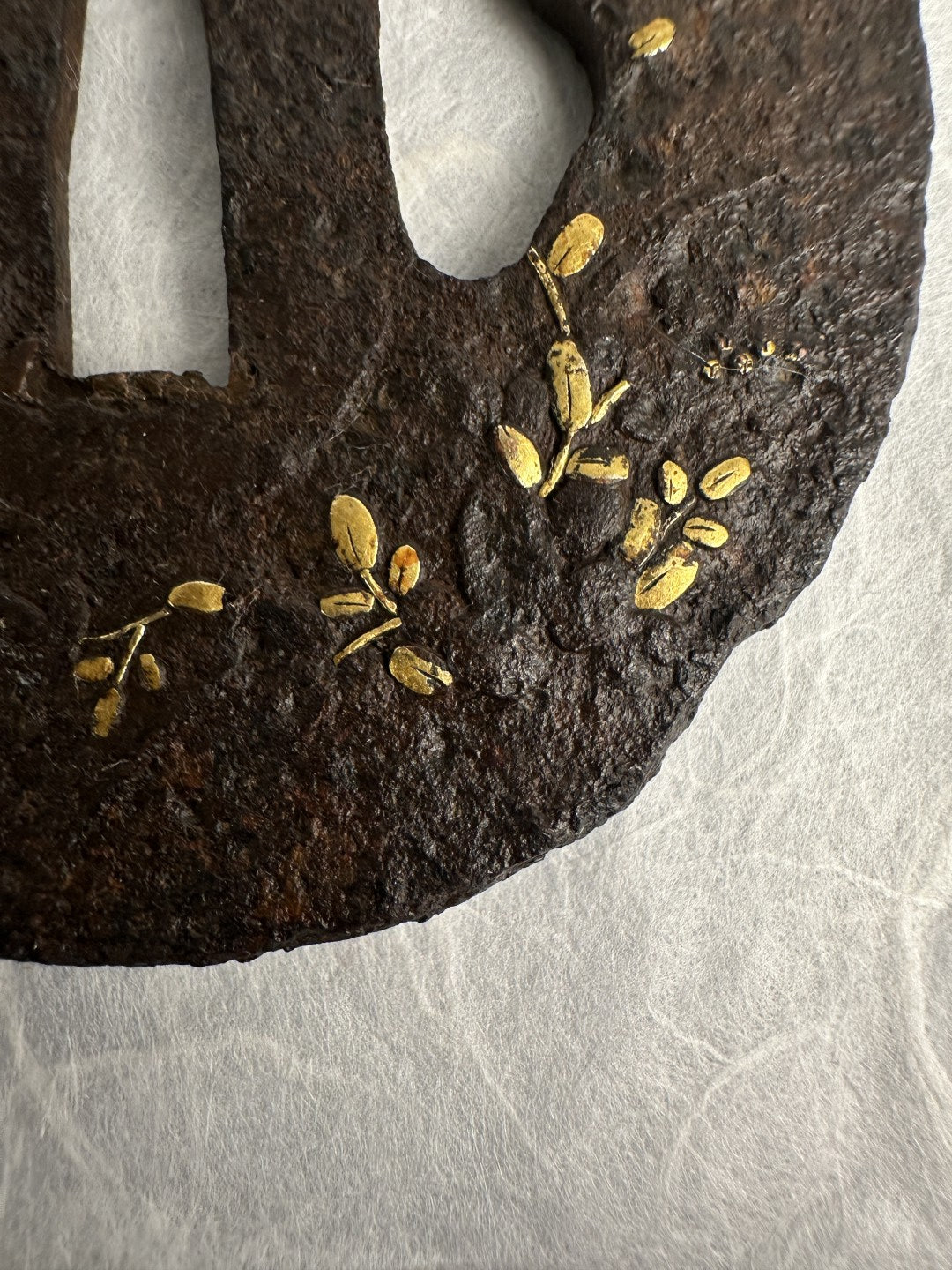 Iron Tsuba with Insects and Plants – TS-047