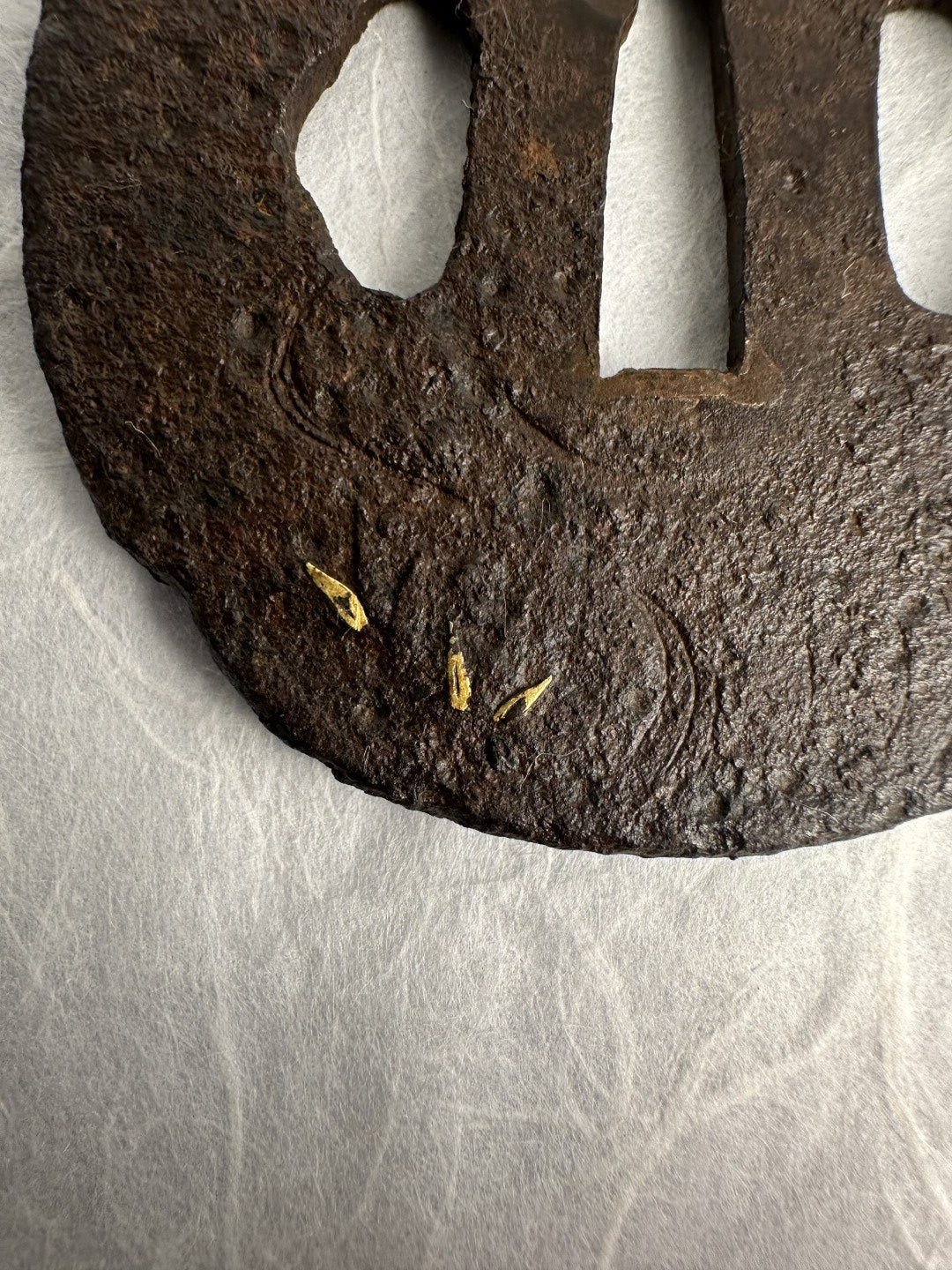 Iron Tsuba with Insects and Plants – TS-047