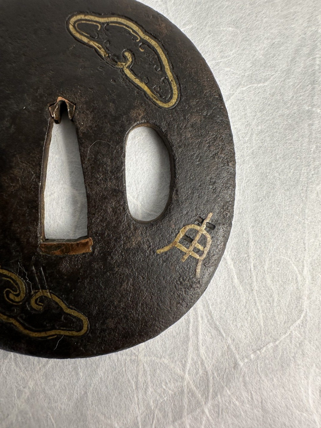 Iron Tsuba with Seal Script Inlay – TS-063