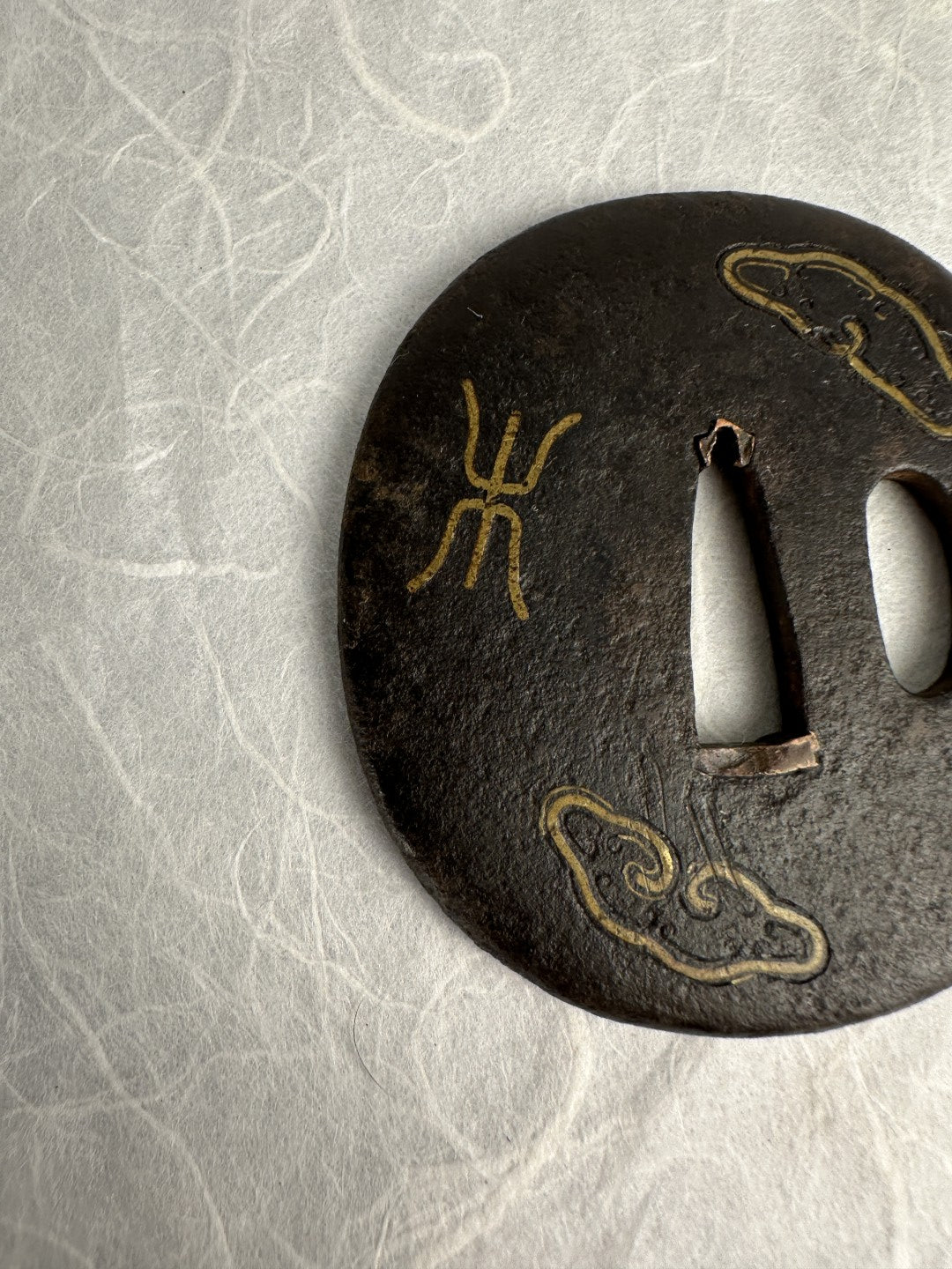 Iron Tsuba with Seal Script Inlay – TS-063