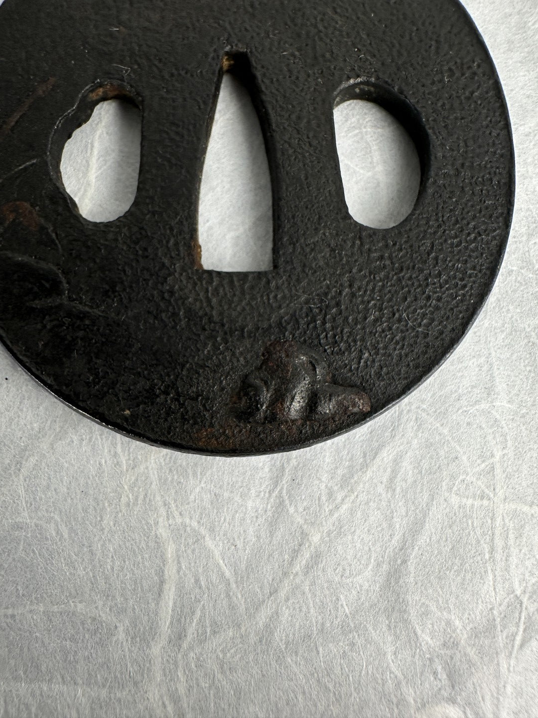 Iron Tsuba with Rabbit Among Grasses – TS-064