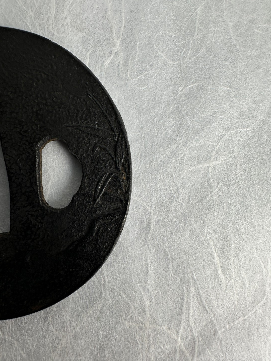 Iron Tsuba with Rabbit Among Grasses – TS-064