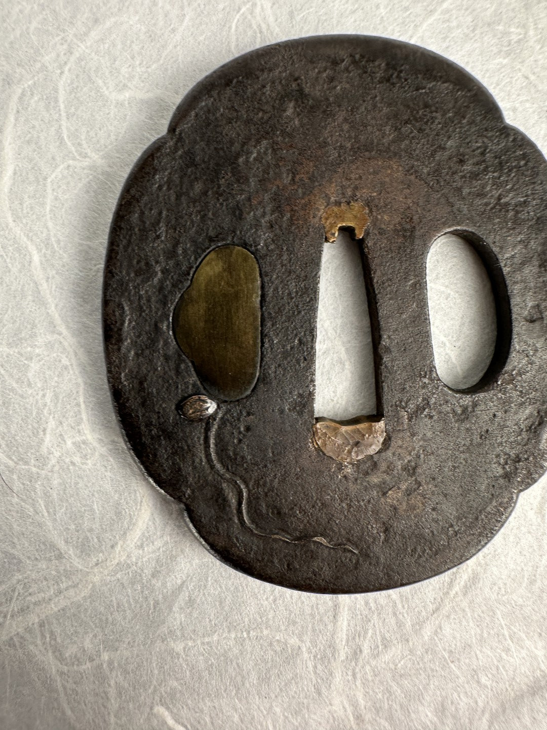 Iron Tsuba with Spray of Flowers – TS-065