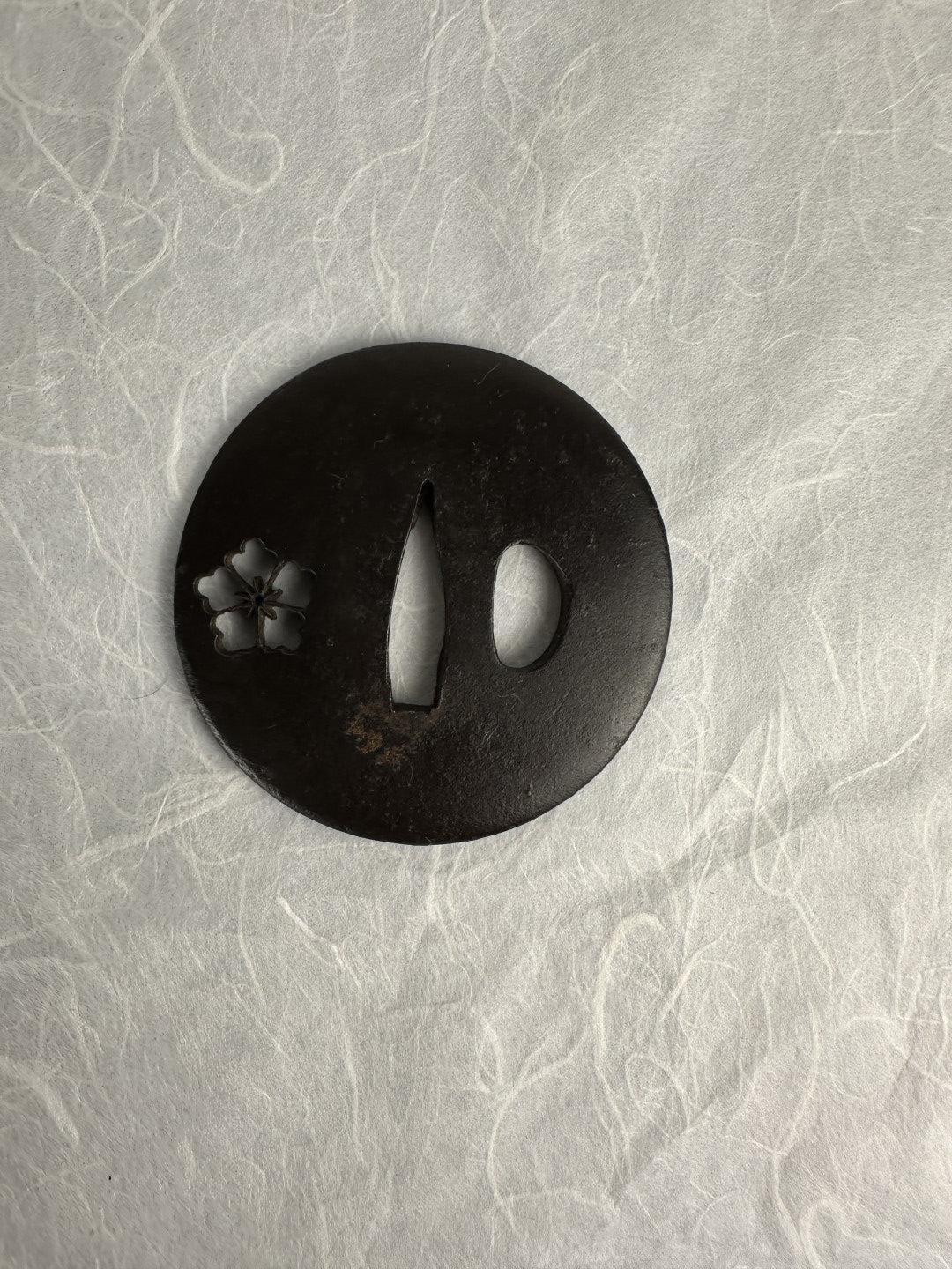 忠次 - Tadatsugu - Iron Tsuba with Sukashi Sakura Blossoms – TS-071